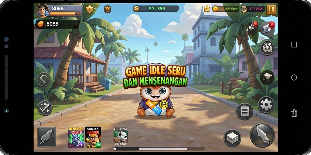 Tampilan gameplay 8055 yang memikat dalam genre Idle.
