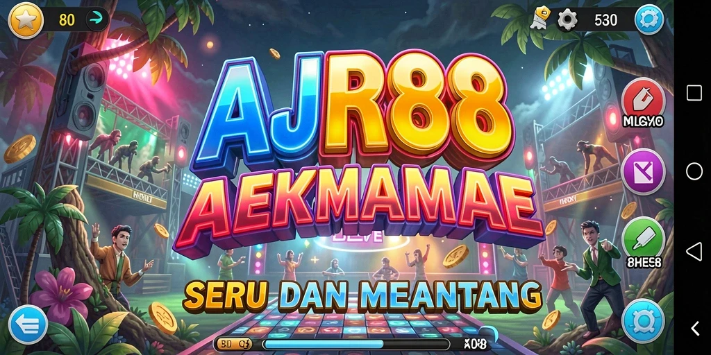 Tampilan gameplay AJR88 yang penuh warna dan seru.