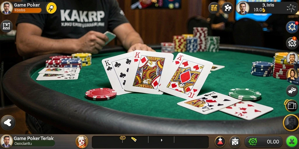 Tampilan gameplay menarik dari aplikasi Poker KAKRP.