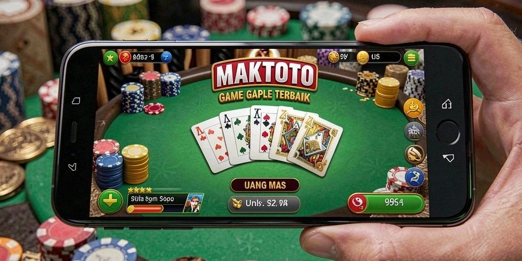 Tampilan seru gameplay Gaple di MAKTOTO yang menghibur.