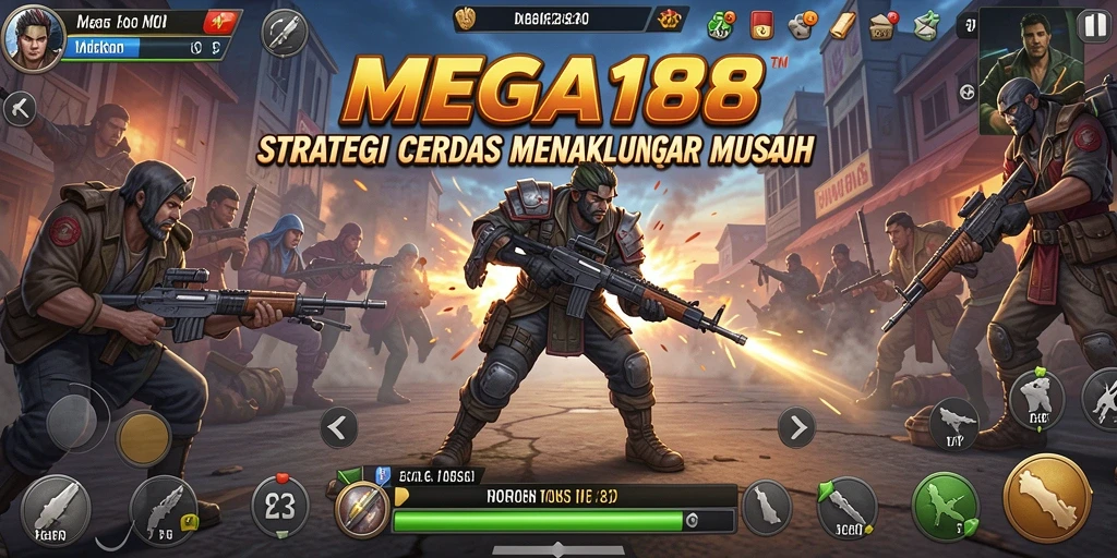 Tangkapan layar gameplay MEGA188 menampilkan aksi strategi pertempuran.
