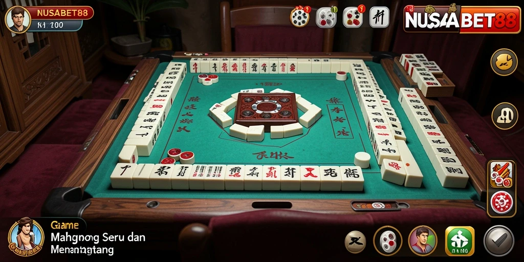 Tampilan gameplay Mahjong yang seru dan menarik di NUSABET88.