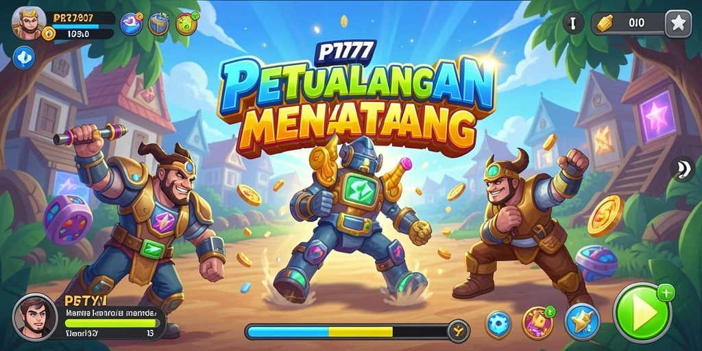Screenshot utama PT777 menunjukkan aksi gameplay yang seru dan menantang.