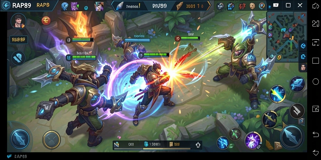 Tampilan grafis yang menakjubkan dalam gameplay MOBA RAP89.