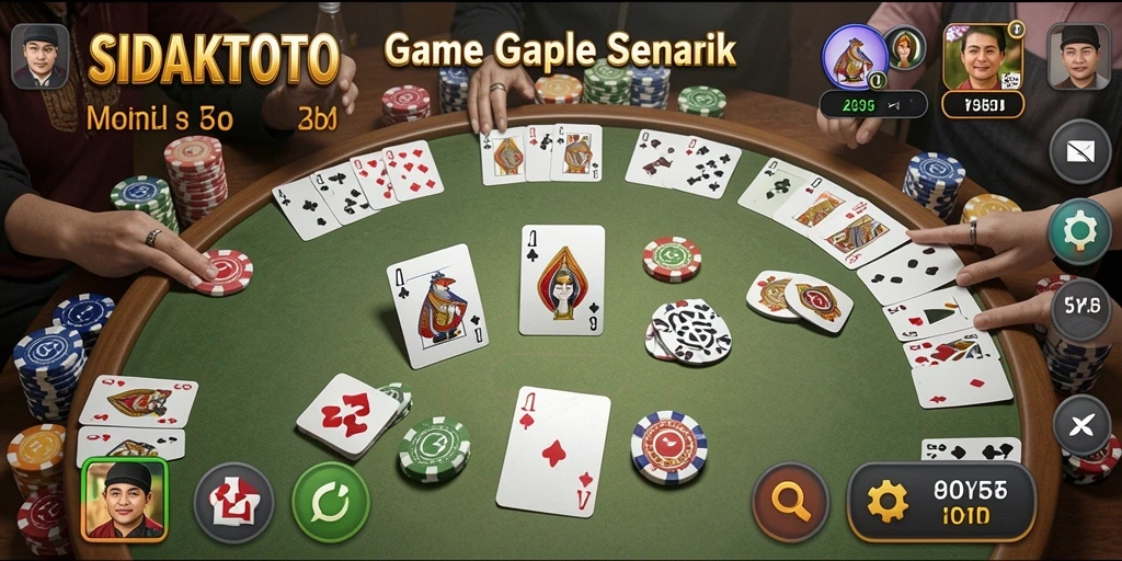 Tampilan gameplay Gaple yang seru di SIDAKTOTO.